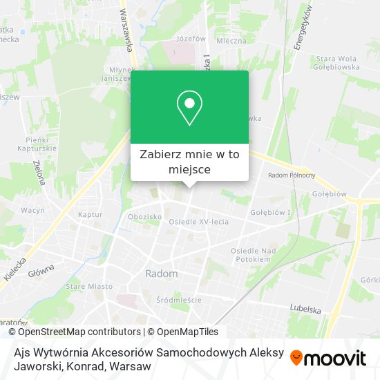 Mapa Ajs Wytwórnia Akcesoriów Samochodowych Aleksy Jaworski, Konrad