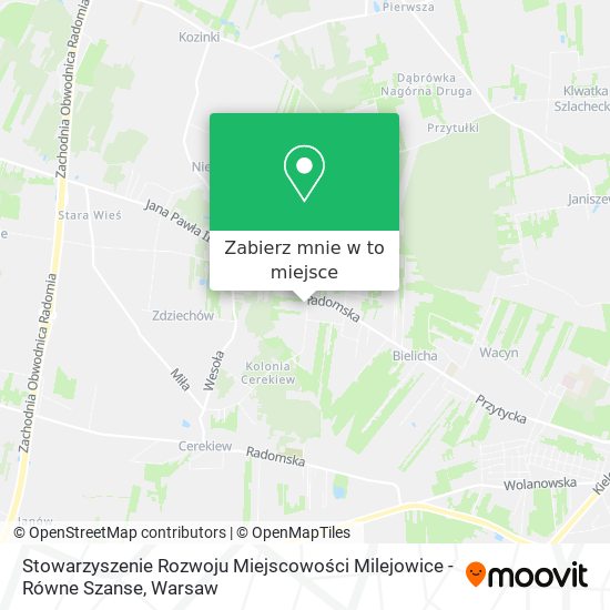 Mapa Stowarzyszenie Rozwoju Miejscowości Milejowice - Równe Szanse