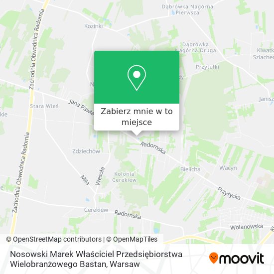 Mapa Nosowski Marek Właściciel Przedsiębiorstwa Wielobranżowego Bastan