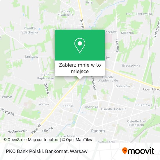 Mapa PKO Bank Polski. Bankomat