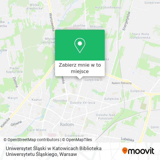 Mapa Uniwersytet Śląski w Katowicach Biblioteka Uniwersytetu Śląskiego