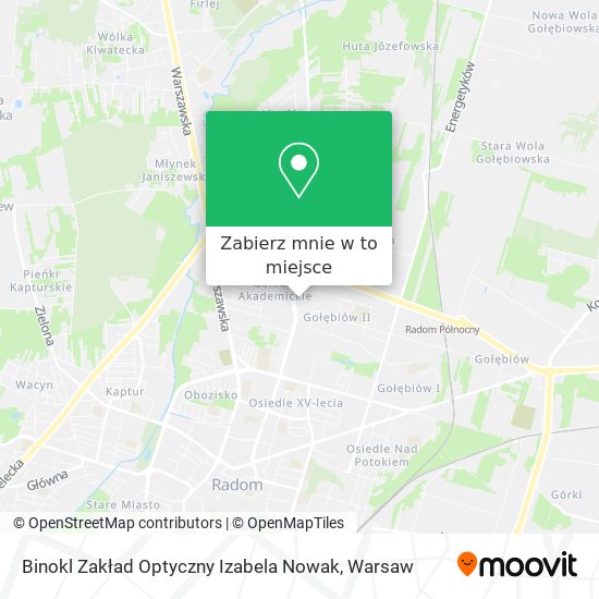 Mapa Binokl Zakład Optyczny Izabela Nowak