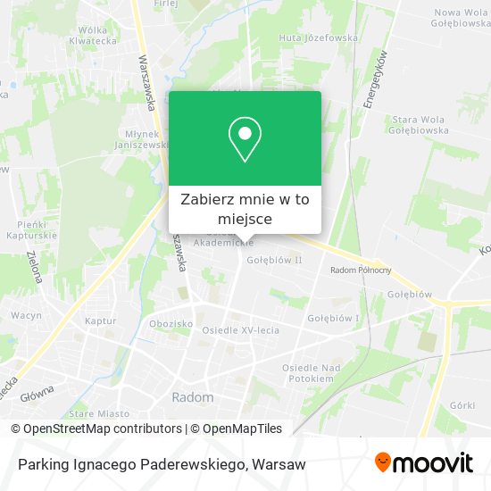 Mapa Parking Ignacego Paderewskiego