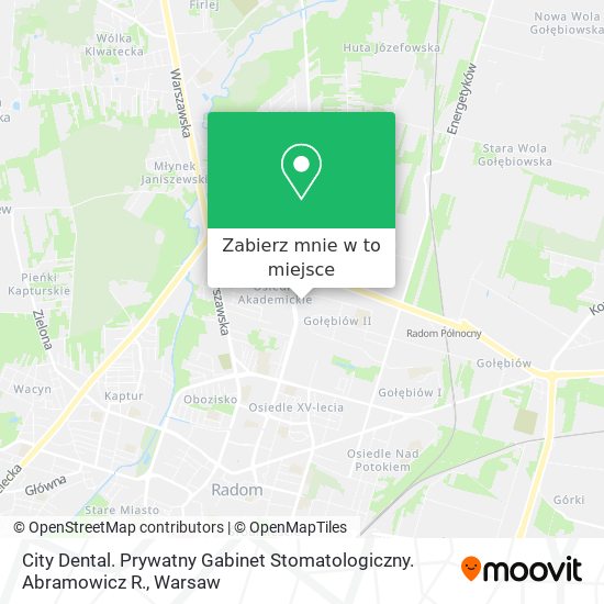 Mapa City Dental. Prywatny Gabinet Stomatologiczny. Abramowicz R.