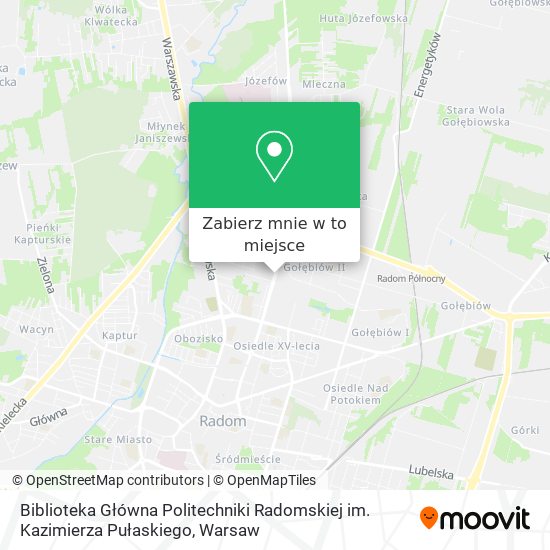 Mapa Biblioteka Główna Politechniki Radomskiej im. Kazimierza Pułaskiego