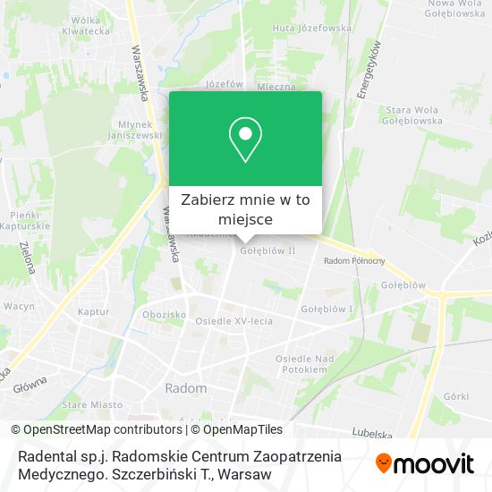 Mapa Radental sp.j. Radomskie Centrum Zaopatrzenia Medycznego. Szczerbiński T.