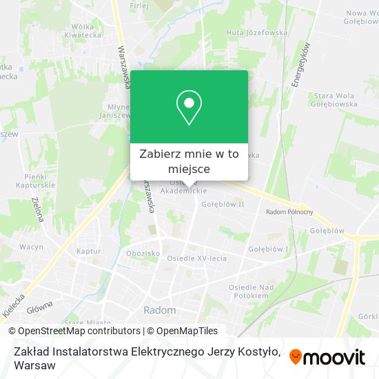 Mapa Zakład Instalatorstwa Elektrycznego Jerzy Kostyło