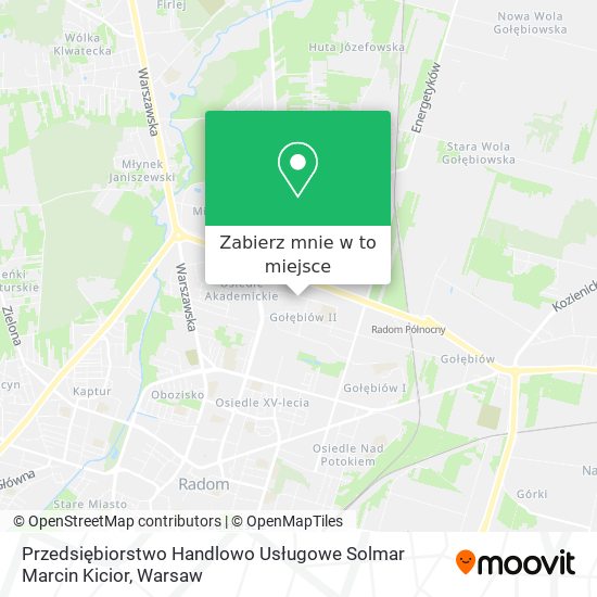 Mapa Przedsiębiorstwo Handlowo Usługowe Solmar Marcin Kicior