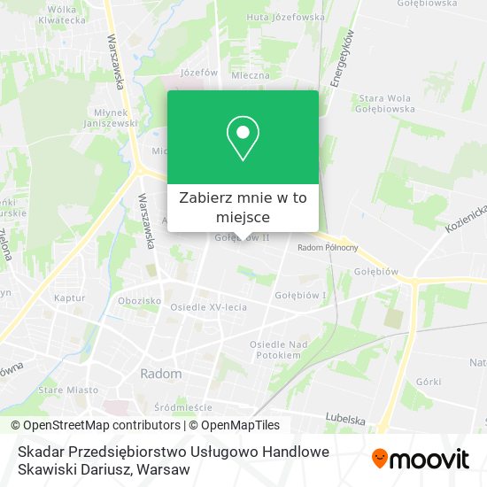 Mapa Skadar Przedsiębiorstwo Usługowo Handlowe Skawiski Dariusz
