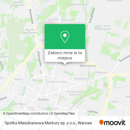 Mapa Spółka Mieszkaniowa Merkury sp. z o.o.