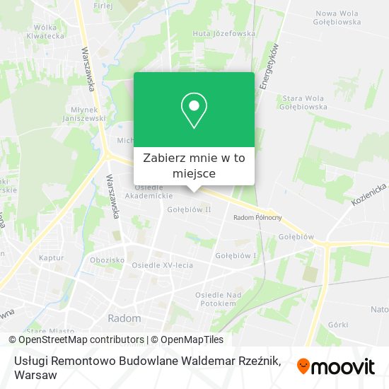 Mapa Usługi Remontowo Budowlane Waldemar Rzeźnik