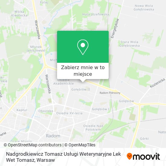 Mapa Nadgrodkiewicz Tomasz Usługi Weterynaryjne Lek Wet Tomasz