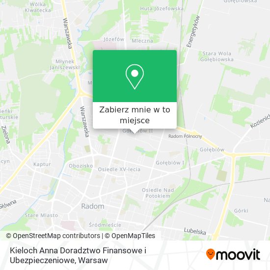 Mapa Kieloch Anna Doradztwo Finansowe i Ubezpieczeniowe