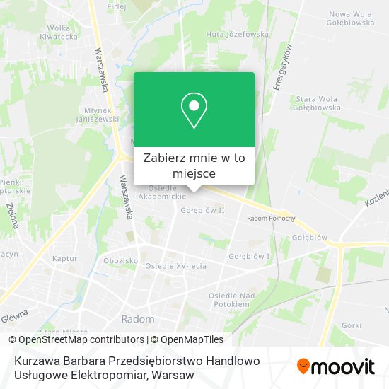 Mapa Kurzawa Barbara Przedsiębiorstwo Handlowo Usługowe Elektropomiar