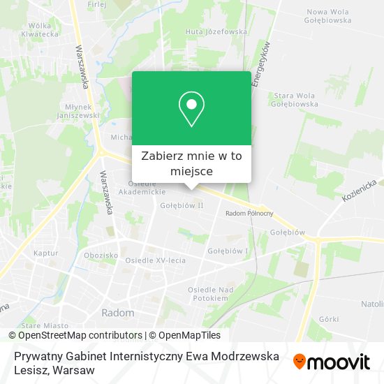 Mapa Prywatny Gabinet Internistyczny Ewa Modrzewska Lesisz