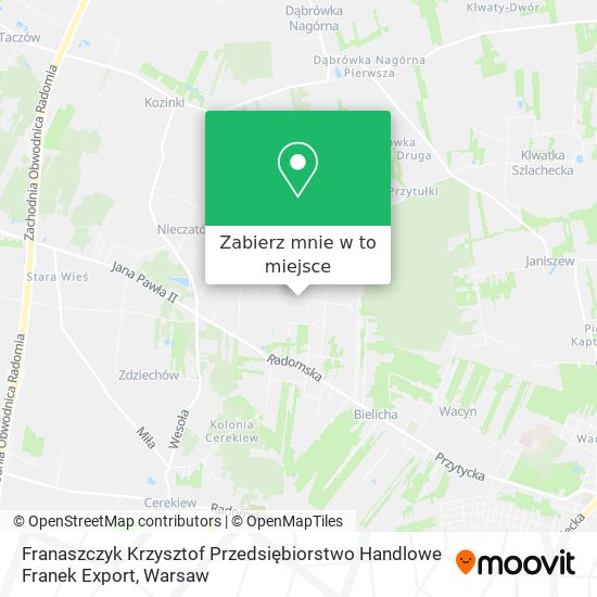 Mapa Franaszczyk Krzysztof Przedsiębiorstwo Handlowe Franek Export