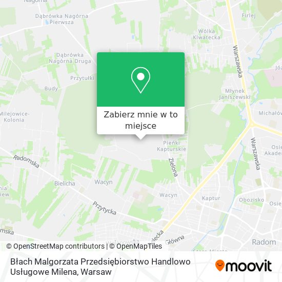 Mapa Błach Malgorzata Przedsiębiorstwo Handlowo Usługowe Milena