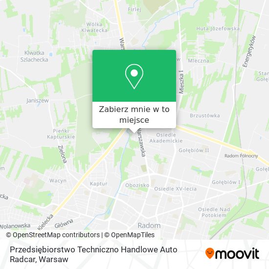 Mapa Przedsiębiorstwo Techniczno Handlowe Auto Radcar