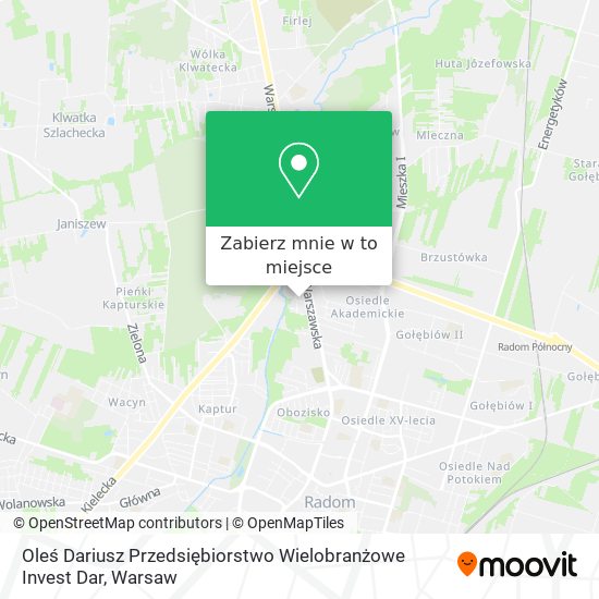 Mapa Oleś Dariusz Przedsiębiorstwo Wielobranżowe Invest Dar