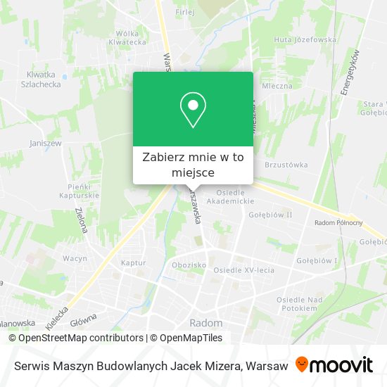 Mapa Serwis Maszyn Budowlanych Jacek Mizera