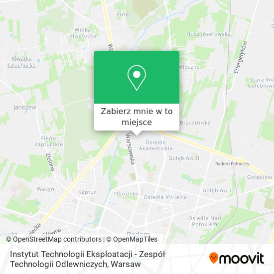 Mapa Instytut Technologii Eksploatacji - Zespół Technologii Odlewniczych