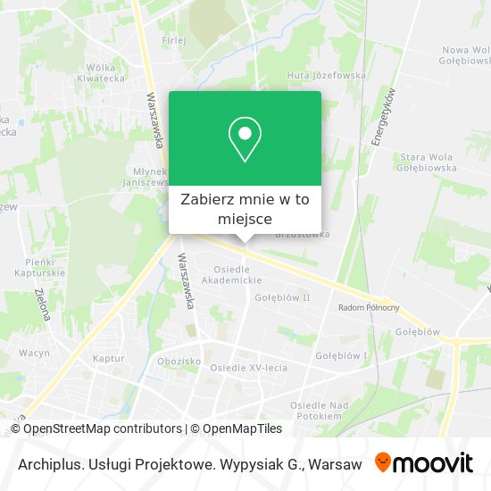 Mapa Archiplus. Usługi Projektowe. Wypysiak G.