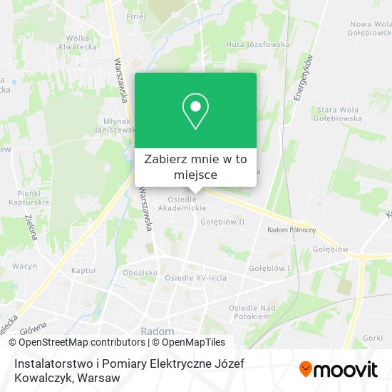 Mapa Instalatorstwo i Pomiary Elektryczne Józef Kowalczyk