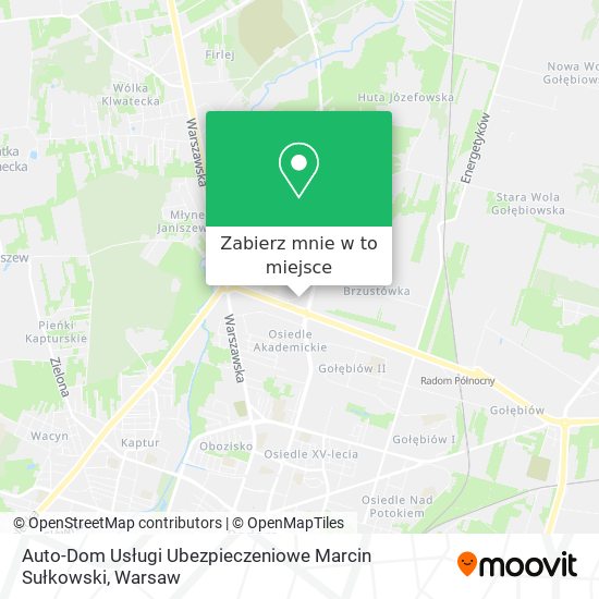 Mapa Auto-Dom Usługi Ubezpieczeniowe Marcin Sułkowski