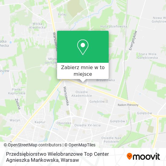 Mapa Przedsiębiorstwo Wielobranzowe Top Center Agnieszka Mańkowska