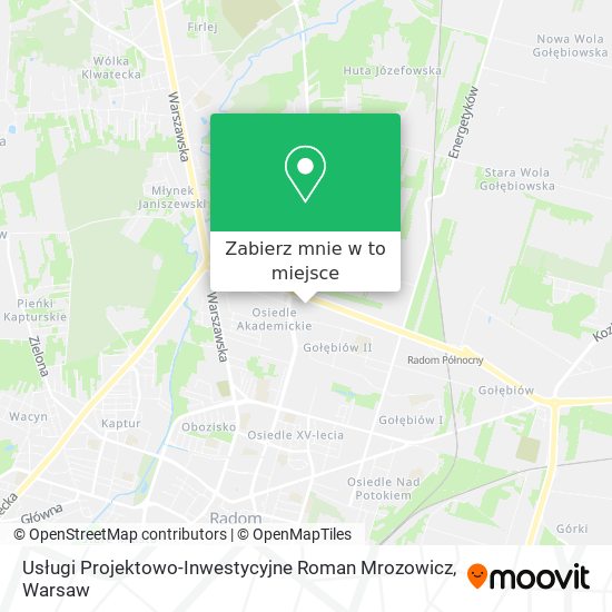 Mapa Usługi Projektowo-Inwestycyjne Roman Mrozowicz