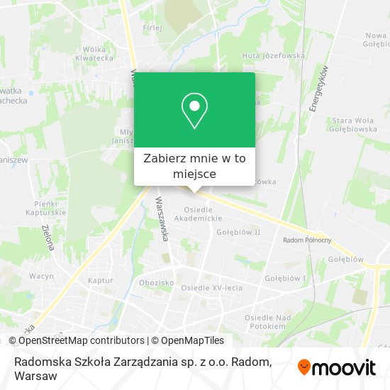 Mapa Radomska Szkoła Zarządzania sp. z o.o. Radom