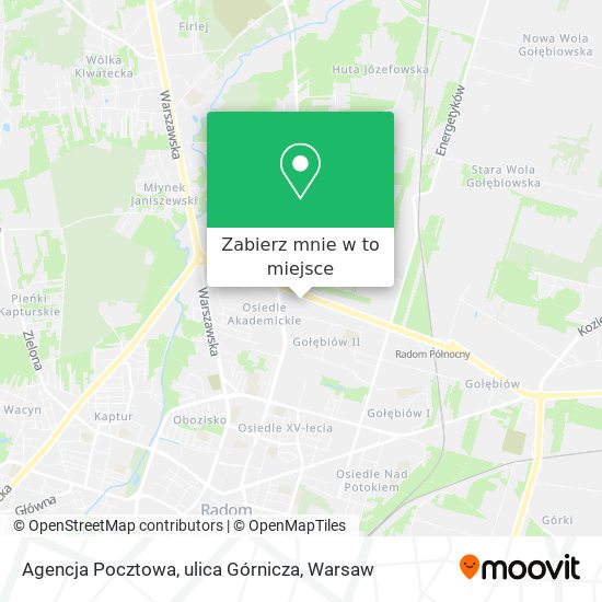 Mapa Agencja Pocztowa, ulica Górnicza