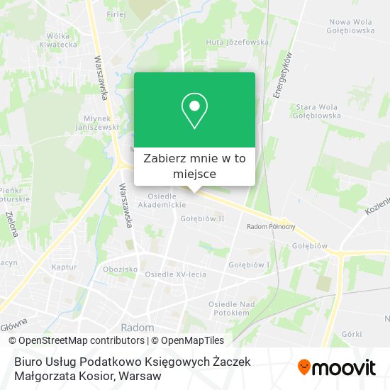 Mapa Biuro Usług Podatkowo Księgowych Żaczek Małgorzata Kosior