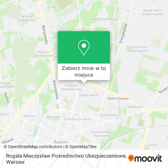 Mapa Rogala Mieczysław Pośrednictwo Ubezpieczeniowe