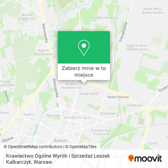 Mapa Krawiectwo Ogólne Wyrób i Sprzedaż Leszek Kalbarczyk