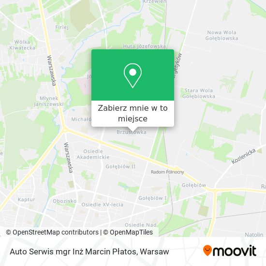 Mapa Auto Serwis mgr Inż Marcin Płatos