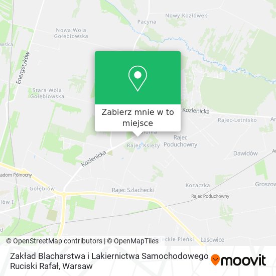 Mapa Zakład Blacharstwa i Lakiernictwa Samochodowego Ruciski Rafał