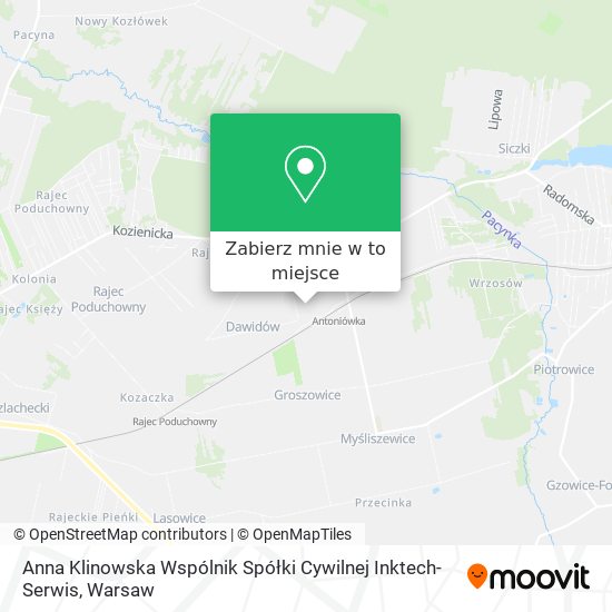 Mapa Anna Klinowska Wspólnik Spółki Cywilnej Inktech-Serwis