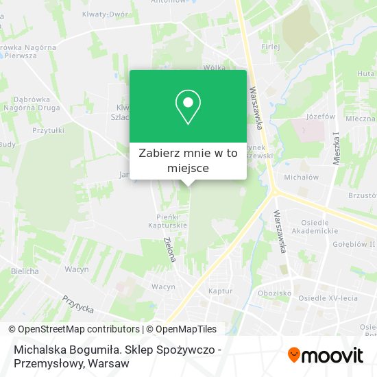 Mapa Michalska Bogumiła. Sklep Spożywczo - Przemysłowy