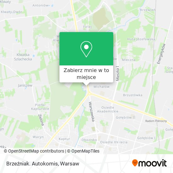 Mapa Brzeźniak. Autokomis