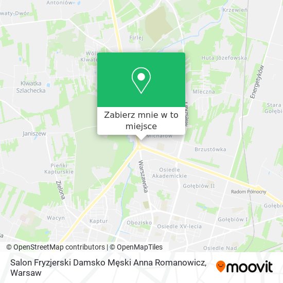 Mapa Salon Fryzjerski Damsko Męski Anna Romanowicz