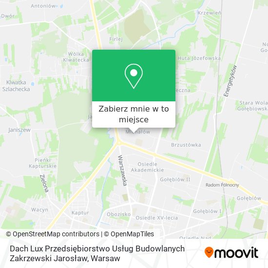 Mapa Dach Lux Przedsiębiorstwo Usług Budowlanych Zakrzewski Jarosław