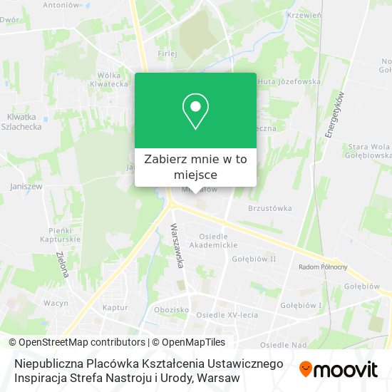 Mapa Niepubliczna Placówka Kształcenia Ustawicznego Inspiracja Strefa Nastroju i Urody