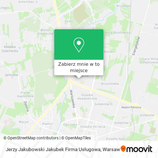 Mapa Jerzy Jakubowski Jakubek Firma Usługowa