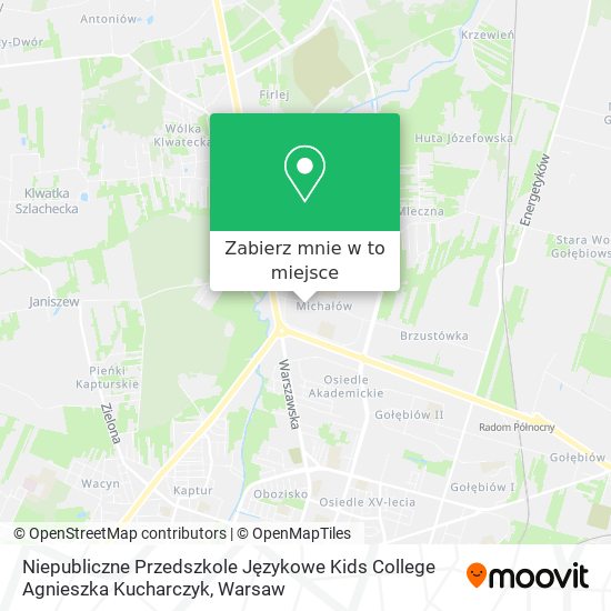 Mapa Niepubliczne Przedszkole Językowe Kids College Agnieszka Kucharczyk