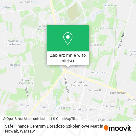 Mapa Safe Finance Centrum Doradczo Szkoleniowe Marcin Nowak