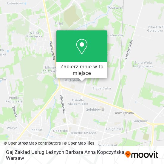 Mapa Gaj Zakład Usług Leśnych Barbara Anna Kopczyńska