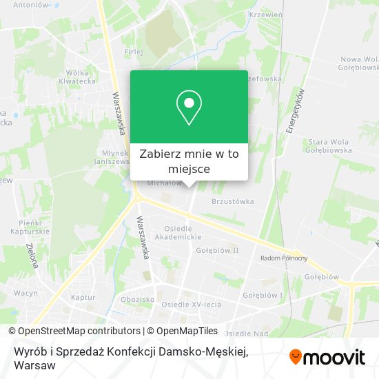 Mapa Wyrób i Sprzedaż Konfekcji Damsko-Męskiej