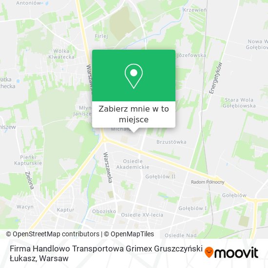 Mapa Firma Handlowo Transportowa Grimex Gruszczyński Łukasz