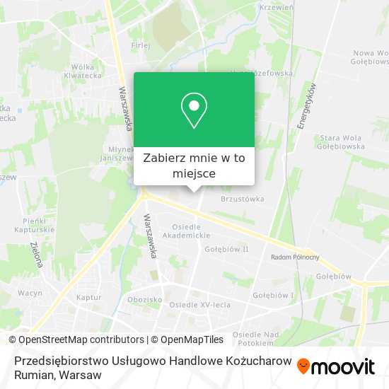 Mapa Przedsiębiorstwo Usługowo Handlowe Kożucharow Rumian